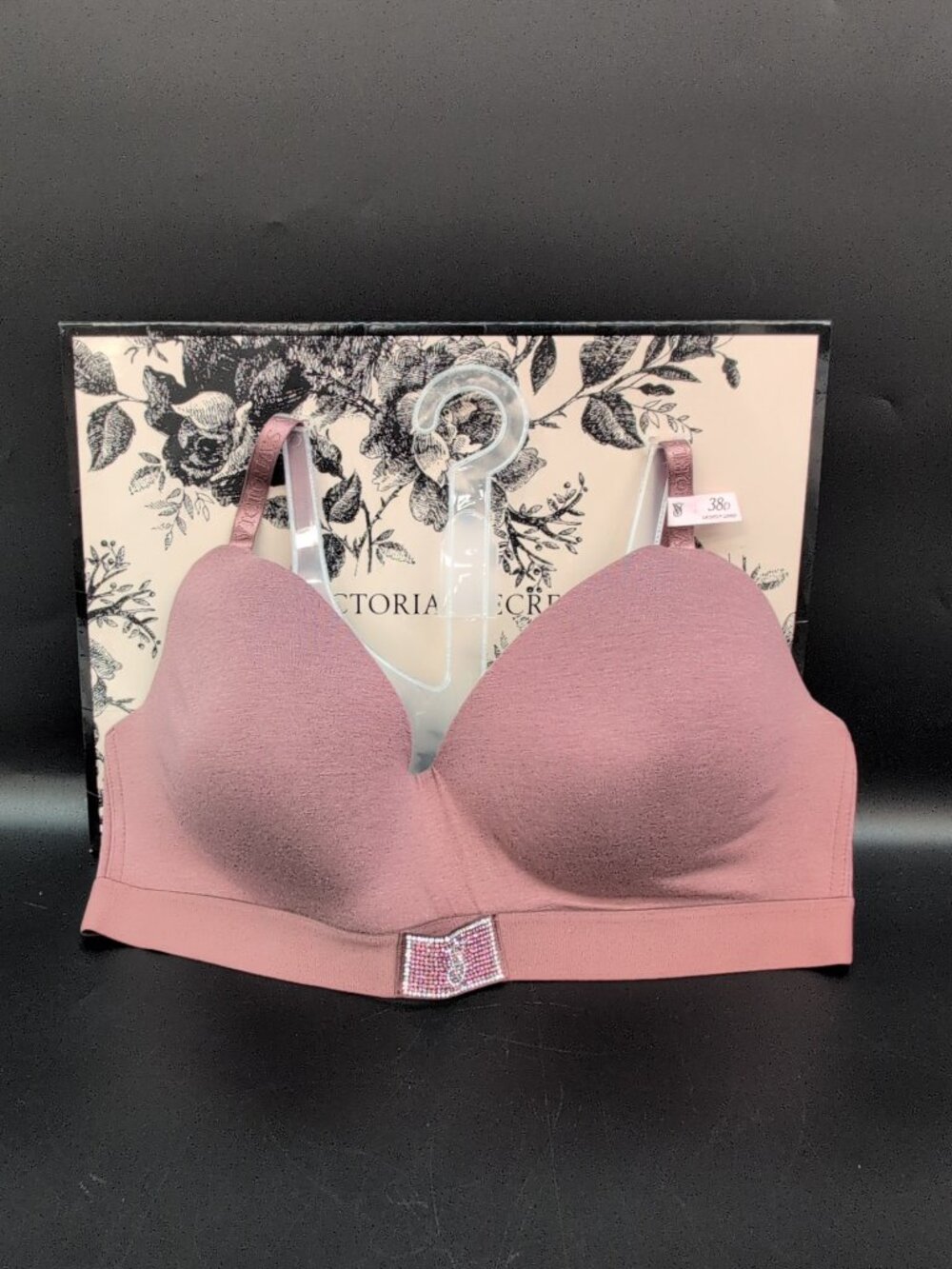 Victoria Secret Shine Patch Lightly Lined Wireless Bra 38D Vintage Rose